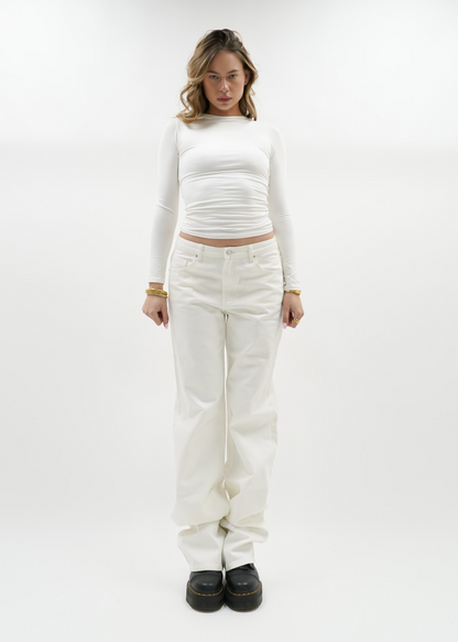 Low waist jeans off-white (tall)