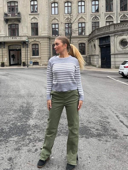 Matilde W knit - grey and white