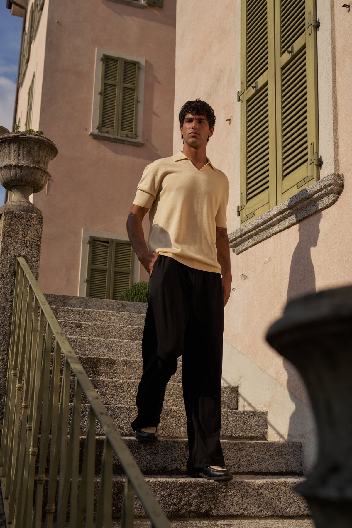 Creme Knitted Short Sleeve Polo – Butter