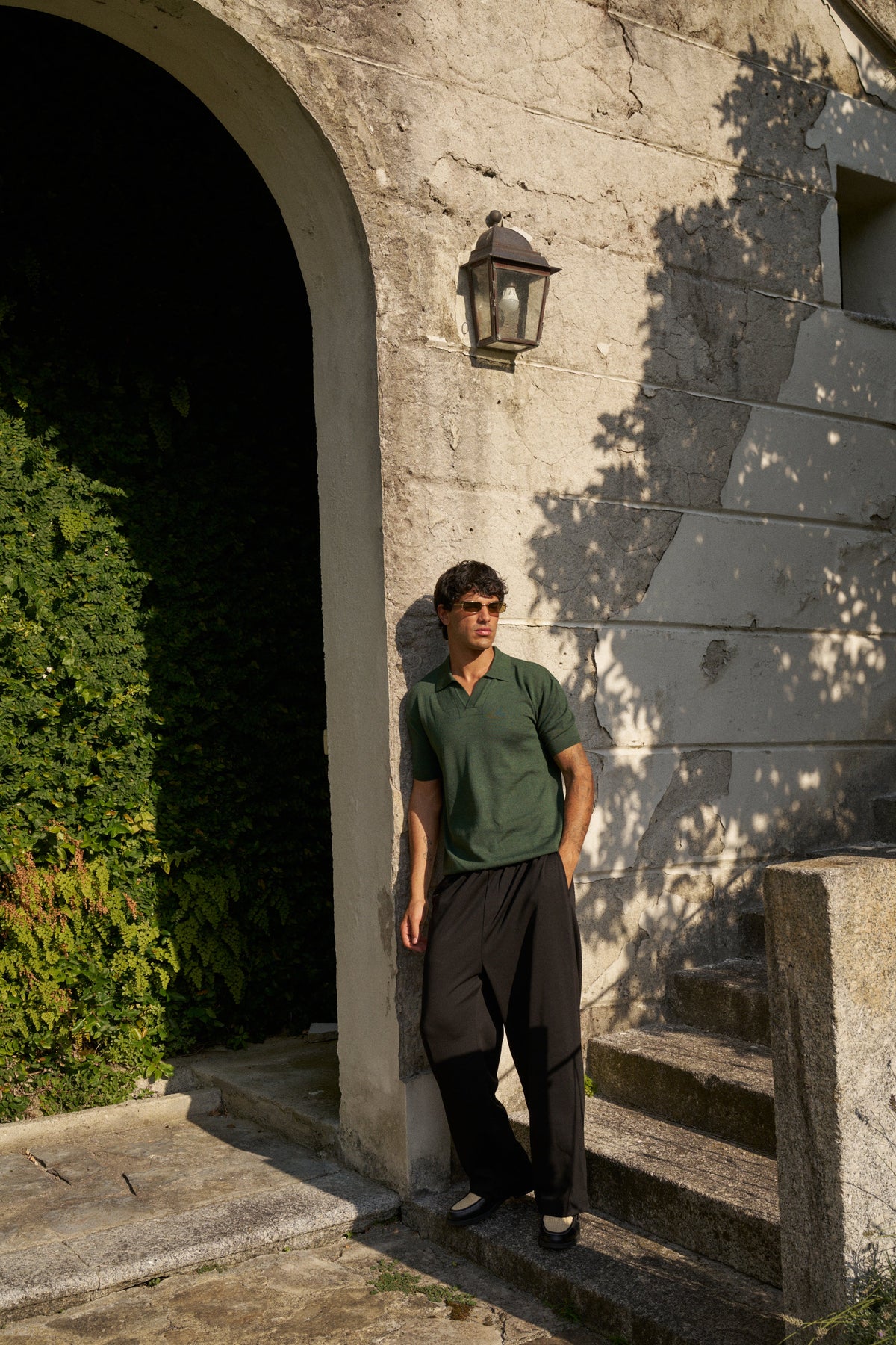 Soleil Knitted Short Sleeve Polo – Dark Green