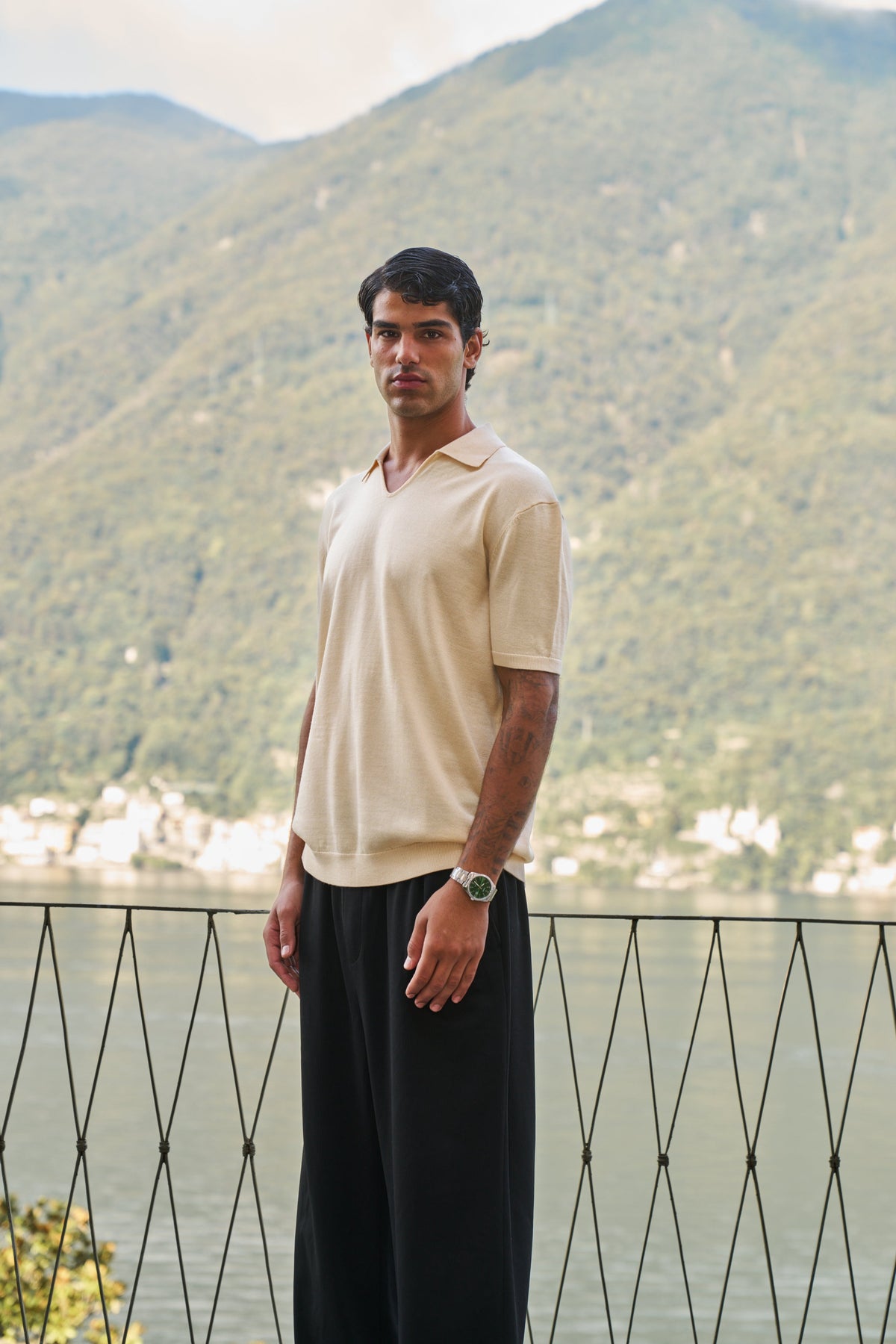 Creme Knitted Short Sleeve Polo – Butter