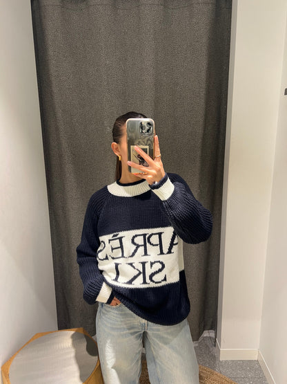Aprés ski knit - Navy/white