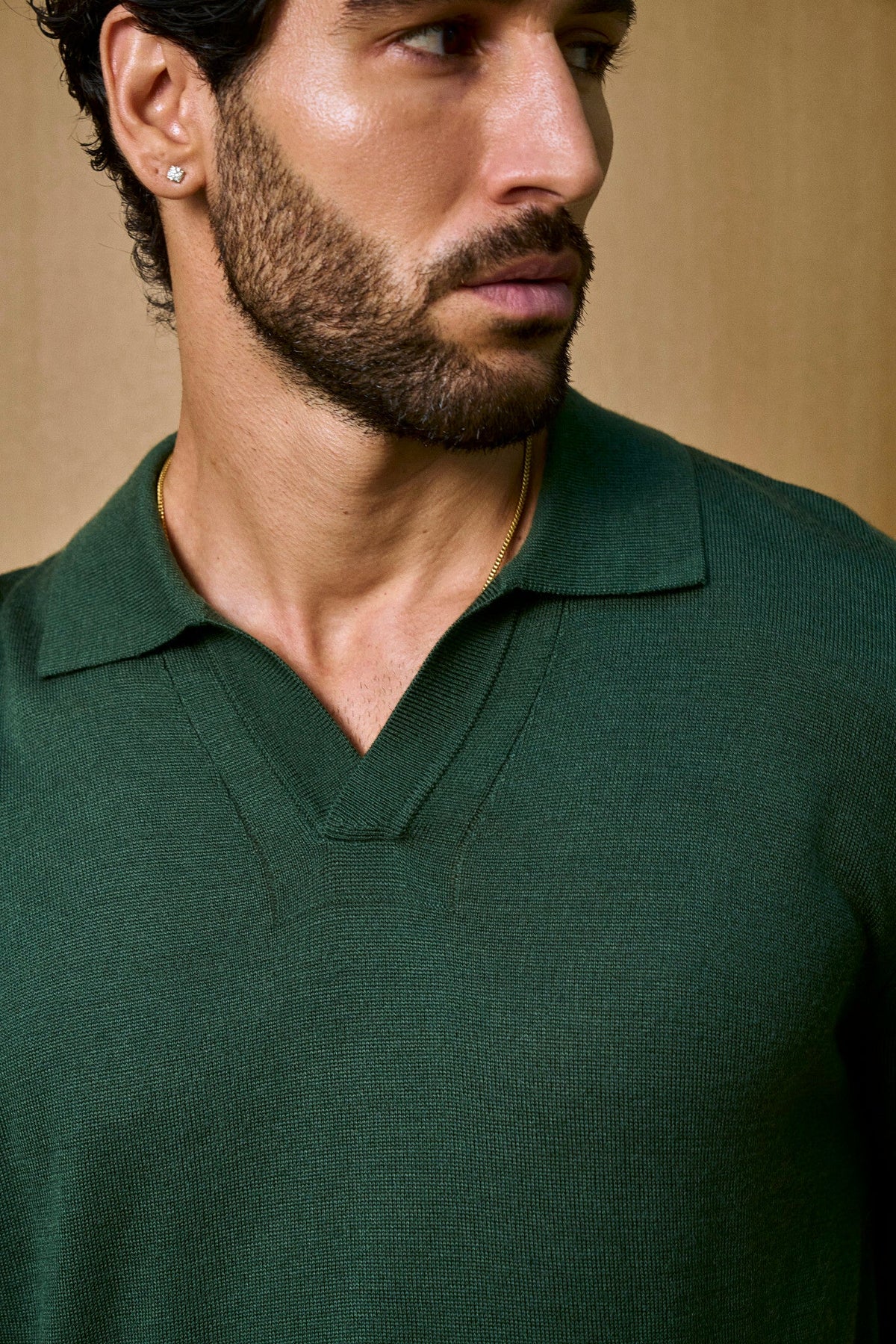 Soleil Knitted Short Sleeve Polo – Dark Green