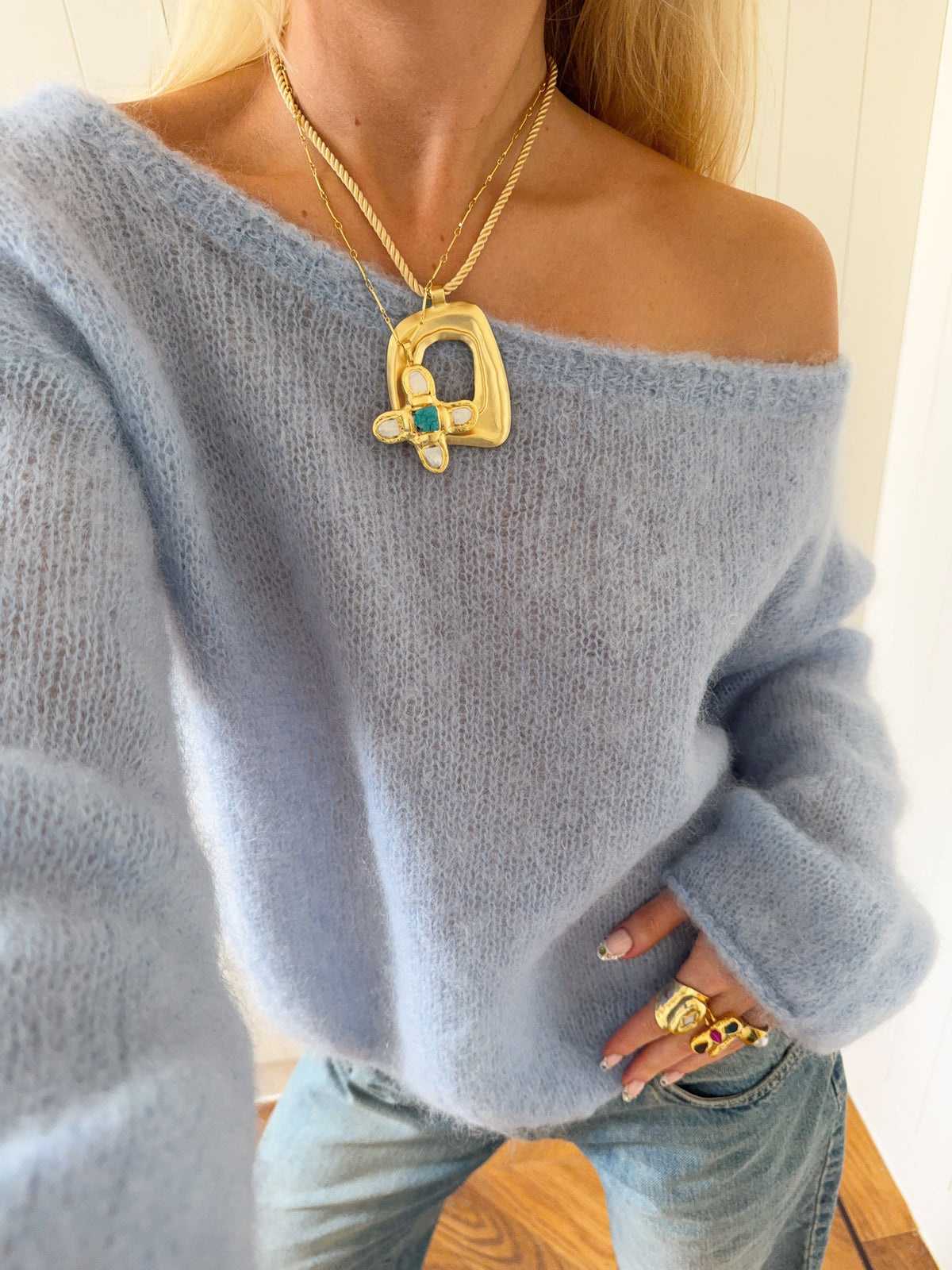 Scandivv fluffy knit - Baby blue