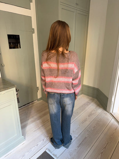Evelina knit - Brown/Pink