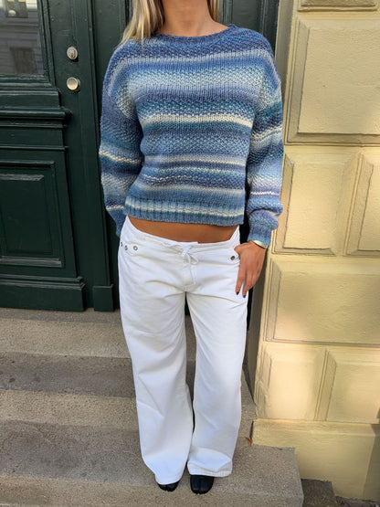 Tippy striped knit - White/navy