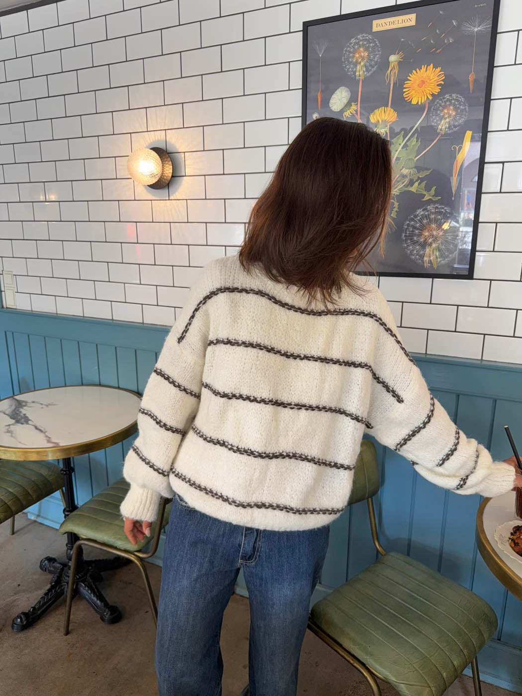 Rula knit - White/brown