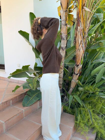 Evelisse knit with buttons - Brown