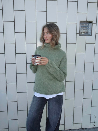 Idun knit with turtleneck - Khaki