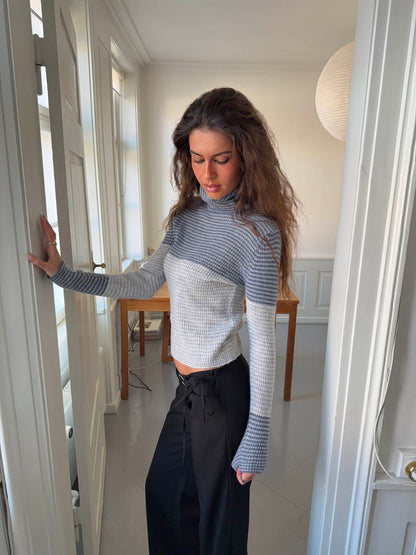 Swela knit with turtleneck - Blue