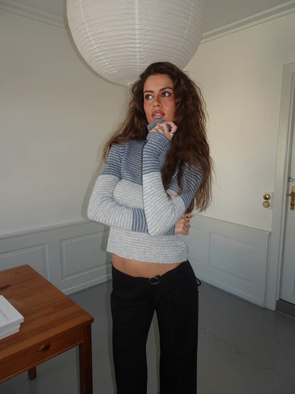Swela knit with turtleneck - Blue