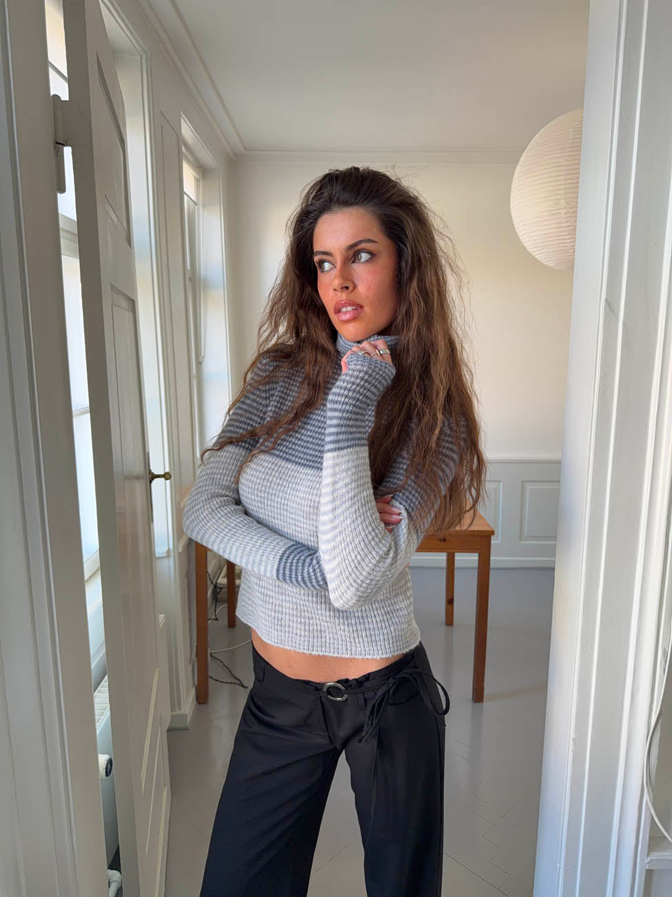 Swela knit with turtleneck - Blue