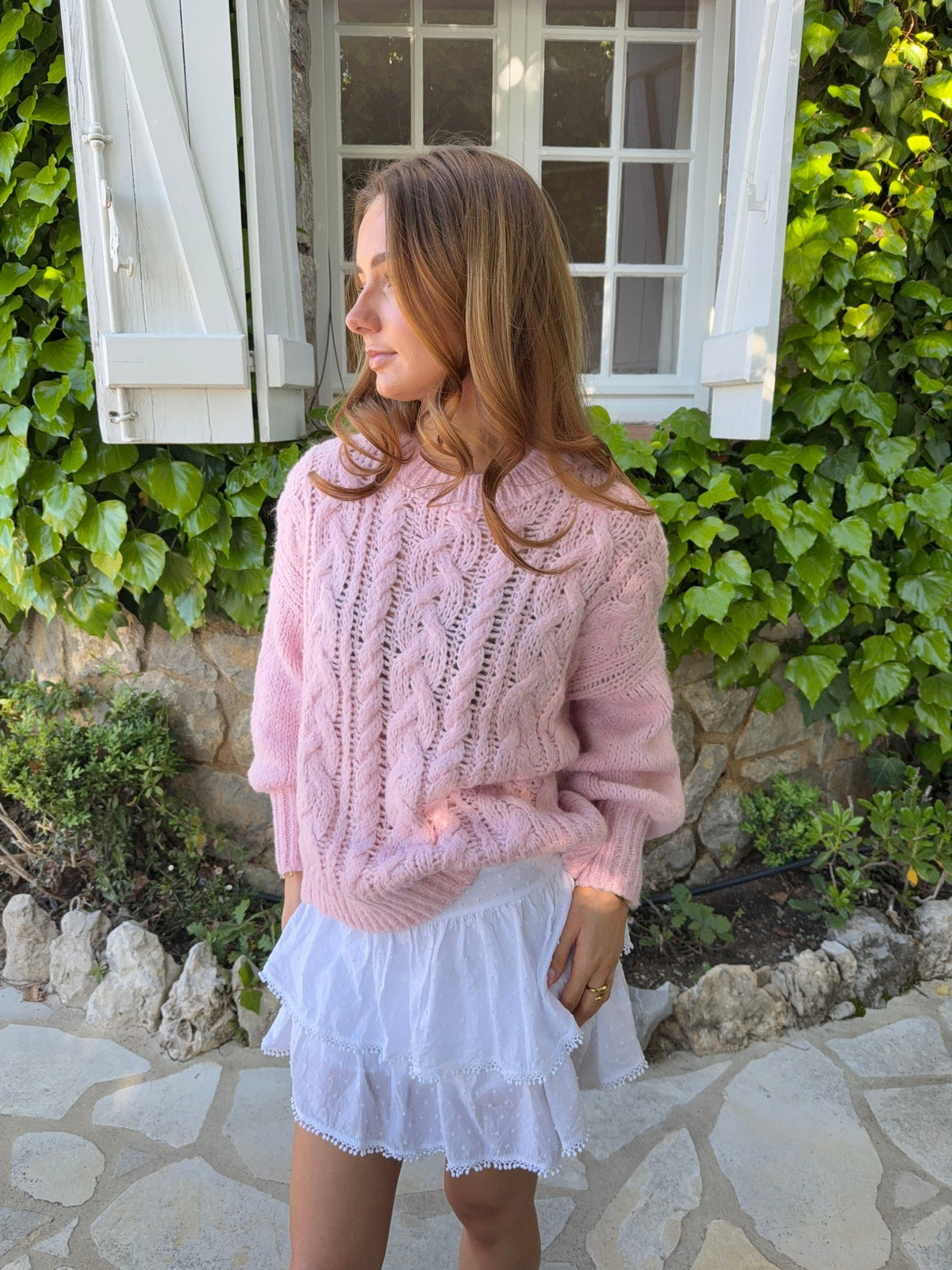 Raffaella cable knit – Pink