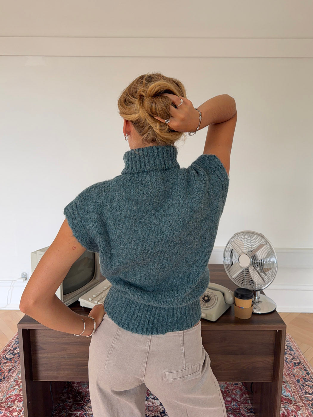 Nivena turtleneck vest - Blue