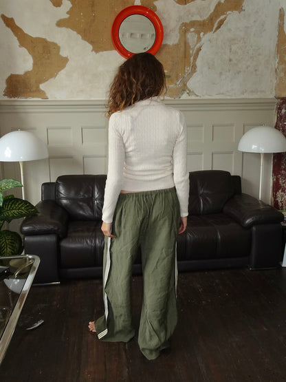 Carly cable knit with zipper – Off white